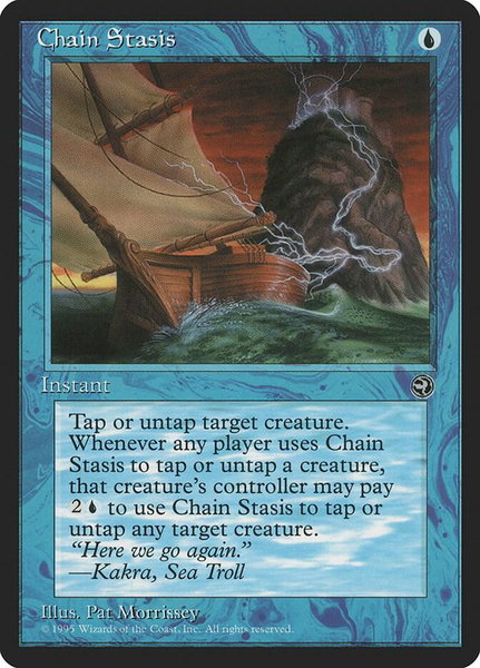Chain Stasis - Homelands Magic: The Gathering trading card