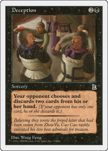 Deception trading card from Portal Three Kingdoms Deception - Portal Three Kingdoms Magic: The Gathering trading card