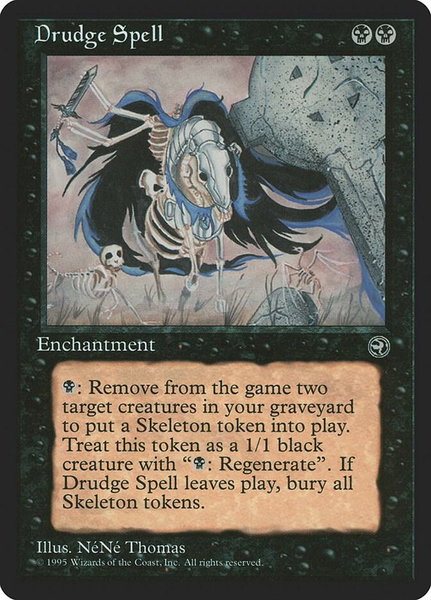 Drudge Spell trading card from Homelands Drudge Spell - Homelands Magic: The Gathering trading card