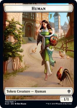 Human 002 (ELD) // Human 002 (ELD) Double-Sided Token trading card from Unique and Miscellaneous Promos Human 002 (ELD) // Human 002 (ELD) Double-Sided Token - Unique and Miscellaneous Promos Magic: The Gathering trading card