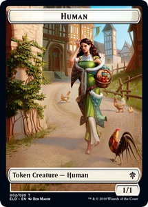 Human // Clue Double-Sided Token (Pioneer 2022) - Unique and Miscellaneous Promos (UMP) #2 // 14 - Token Magic: The Gathering Trading Card