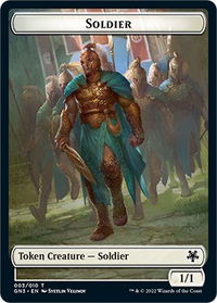 Soldier // Elf Warrior Double-Sided Token - Magic Game Night: Free-For-All (GN3) #3 // 9 - Token Magic: The Gathering Trading Card
