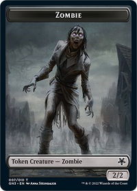 Zombie // Human Soldier Double-Sided Token - Magic Game Night: Free-For-All (GN3) #7 // 2 - Token Magic: The Gathering Trading Card