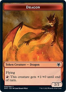 Dragon // Elf Warrior Double-Sided Token - Magic Game Night: Free-For-All (GN3) #8 // 9 - Token Magic: The Gathering Trading Card