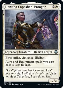 Danitha Capashen, Paragon trading card from Magic Game Night: Free-For-All Danitha Capashen, Paragon - Magic Game Night: Free-For-All Magic: The Gathering trading card