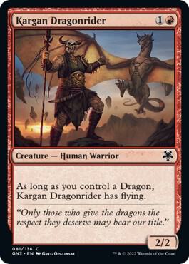 Kargan Dragonrider trading card from Magic Game Night: Free-For-All Kargan Dragonrider - Magic Game Night: Free-For-All Magic: The Gathering trading card