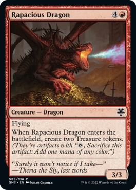 Rapacious Dragon trading card from Magic Game Night: Free-For-All Rapacious Dragon - Magic Game Night: Free-For-All Magic: The Gathering trading card