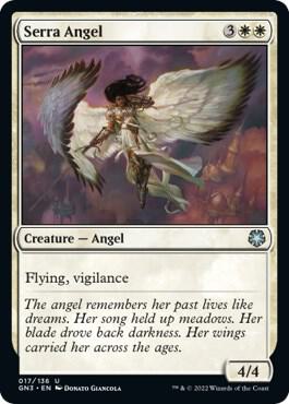Serra Angel trading card from Magic Game Night: Free-For-All Serra Angel - Magic Game Night: Free-For-All Magic: The Gathering trading card