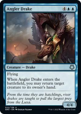 Angler Drake trading card from Magic Game Night: Free-For-All Angler Drake - Magic Game Night: Free-For-All Magic: The Gathering trading card