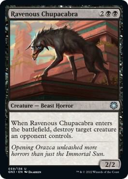 Ravenous Chupacabra trading card from Magic Game Night: Free-For-All Ravenous Chupacabra - Magic Game Night: Free-For-All Magic: The Gathering trading card