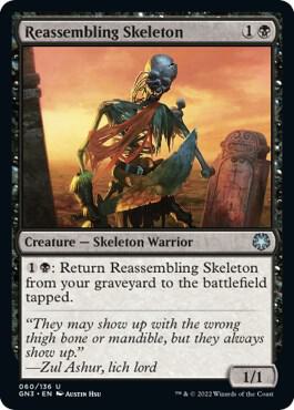 Reassembling Skeleton trading card from Magic Game Night: Free-For-All Reassembling Skeleton - Magic Game Night: Free-For-All Magic: The Gathering trading card