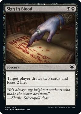 Sign in Blood - Magic Game Night: Free-For-All Magic: The Gathering trading card