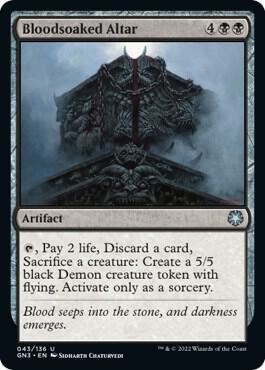 Bloodsoaked Altar trading card from Magic Game Night: Free-For-All Bloodsoaked Altar - Magic Game Night: Free-For-All Magic: The Gathering trading card