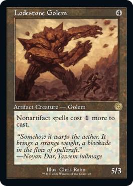 Lodestone Golem trading card from The Brothers' War: Retro Frame Artifacts Lodestone Golem - The Brothers' War: Retro Frame Artifacts Magic: The Gathering trading card