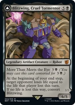 Blitzwing, Cruel Tormentor - Universes Beyond: Transformers Magic: The Gathering trading card