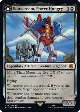 Starscream, Power Hungry - Universes Beyond: Transformers Magic: The Gathering trading card
