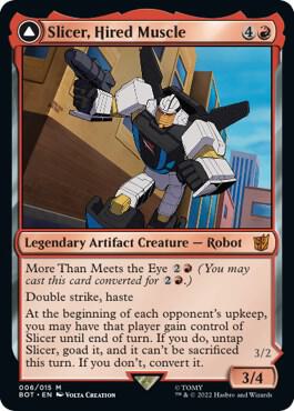 Slicer, Hired Muscle - Universes Beyond: Transformers Magic: The Gathering trading card