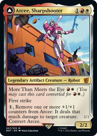 Arcee, Sharpshooter - Universes Beyond: Transformers (BOT) #7 - Mythic Magic: The Gathering Trading Card
