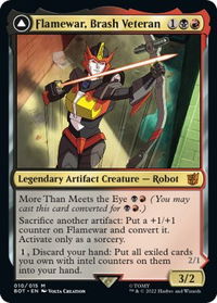 Flamewar, Brash Veteran - Universes Beyond: Transformers (BOT) #10 - Mythic Magic: The Gathering Trading Card