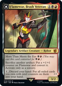 Flamewar, Brash Veteran - Universes Beyond: Transformers Magic: The Gathering trading card