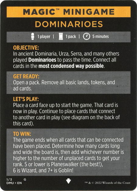 Magic Minigame: Dominarioes - Dominaria United Magic: The Gathering trading card
