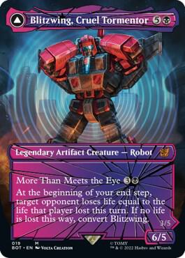 Blitzwing, Cruel Tormentor (Shattered Glass) - Universes Beyond: Transformers Magic: The Gathering trading card