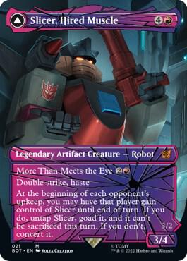 Slicer, Hired Muscle (Shattered Glass) - Universes Beyond: Transformers Magic: The Gathering trading card