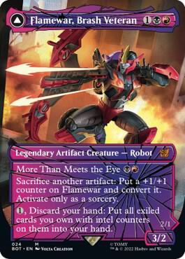 Flamewar, Brash Veteran (Shattered Glass) - Universes Beyond: Transformers Magic: The Gathering trading card