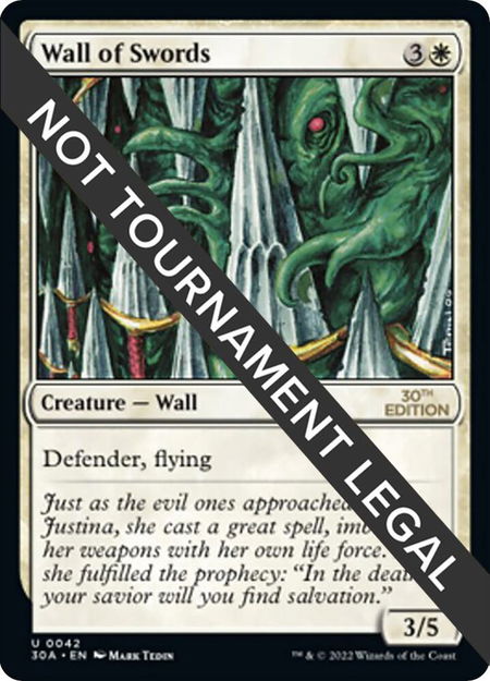 Wall of Swords - 30th Anniversary Edition Magic: The Gathering trading card