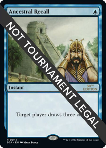 Ancestral Recall - 30th Anniversary Edition Magic: The Gathering trading card