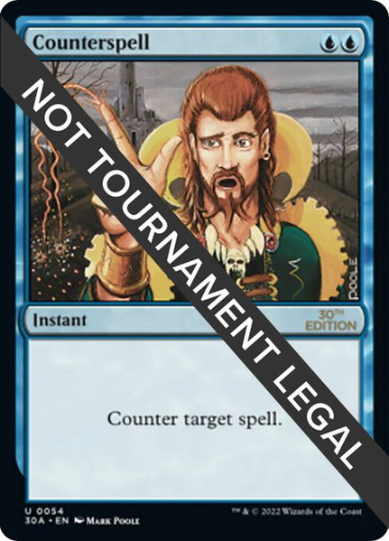 Counterspell trading card from 30th Anniversary Edition Counterspell - 30th Anniversary Edition Magic: The Gathering trading card
