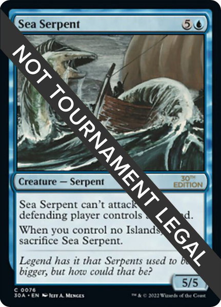 Sea Serpent trading card from 30th Anniversary Edition Sea Serpent - 30th Anniversary Edition Magic: The Gathering trading card