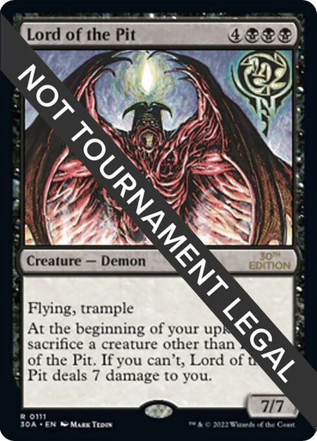 Lord of the Pit - 30th Anniversary Edition Magic: The Gathering trading card