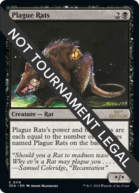 Plague Rats - 30th Anniversary Edition Magic: The Gathering trading card