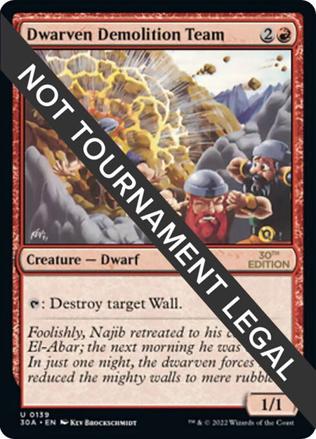 Dwarven Demolition Team - 30th Anniversary Edition Magic: The Gathering trading card
