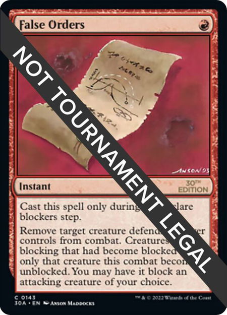 False Orders trading card from 30th Anniversary Edition False Orders - 30th Anniversary Edition Magic: The Gathering trading card