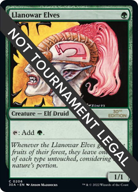 Llanowar Elves - 30th Anniversary Edition Magic: The Gathering trading card