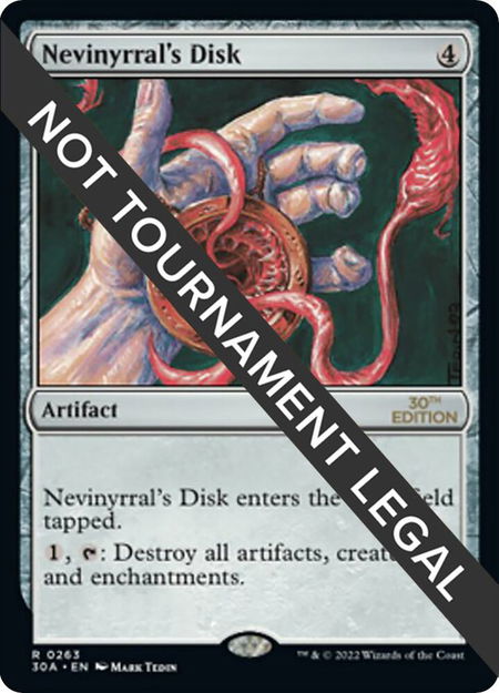 Nevinyrral's Disk trading card from 30th Anniversary Edition Nevinyrral's Disk - 30th Anniversary Edition Magic: The Gathering trading card
