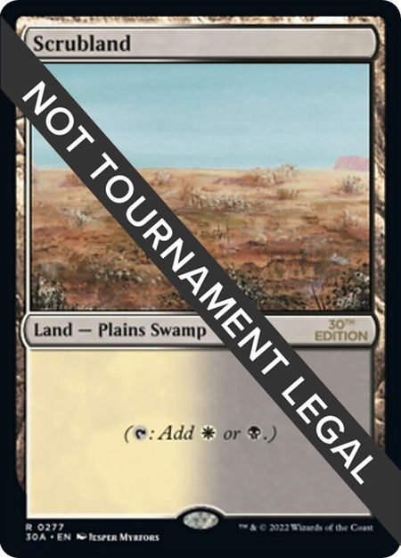 Scrubland trading card from 30th Anniversary Edition Scrubland - 30th Anniversary Edition Magic: The Gathering trading card