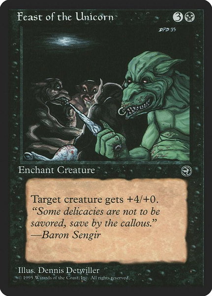 Feast of the Unicorn - Homelands Magic: The Gathering trading card