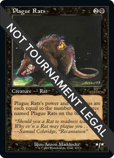 Plague Rats (Retro Frame) - 30th Anniversary Edition Magic: The Gathering trading card