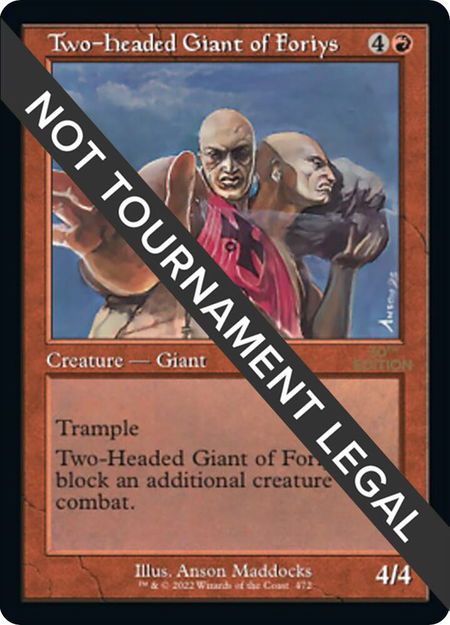 Two-Headed Giant of Foriys (Retro Frame) - 30th Anniversary Edition Magic: The Gathering trading card