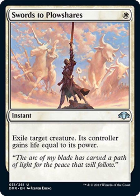 Swords to Plowshares - Dominaria Remastered Magic: The Gathering trading card