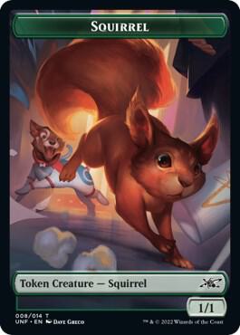 Squirrel // Treasure (012) Double-sided Token - Unfinity Magic: The Gathering trading card