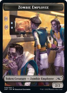 Zombie Employee // Treasure (013) Double-sided Token - Unfinity Magic: The Gathering trading card