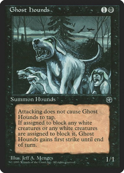 Ghost Hounds trading card from Homelands Ghost Hounds - Homelands Magic: The Gathering trading card