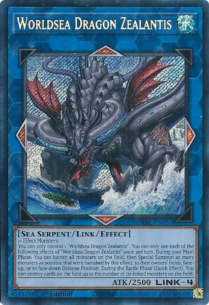 Worldsea Dragon Zealantis trading card from Darkwing Blast Worldsea Dragon Zealantis - Darkwing Blast YuGiOh trading card