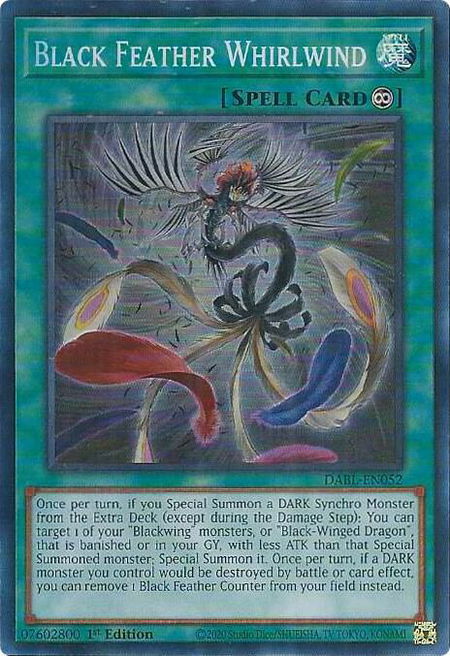 Black Feather Whirlwind - Darkwing Blast YuGiOh trading card