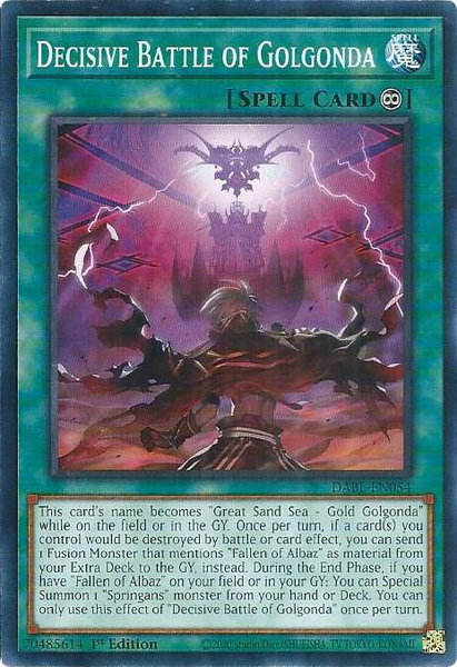 Decisive Battle of Golgonda trading card from Darkwing Blast Decisive Battle of Golgonda - Darkwing Blast YuGiOh trading card
