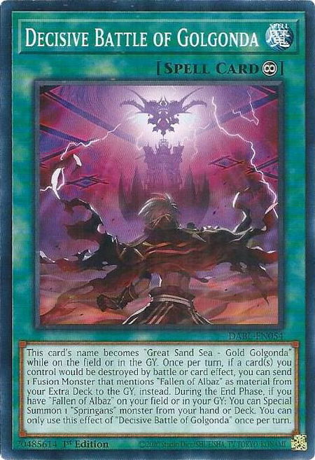 Decisive Battle of Golgonda - Darkwing Blast YuGiOh trading card